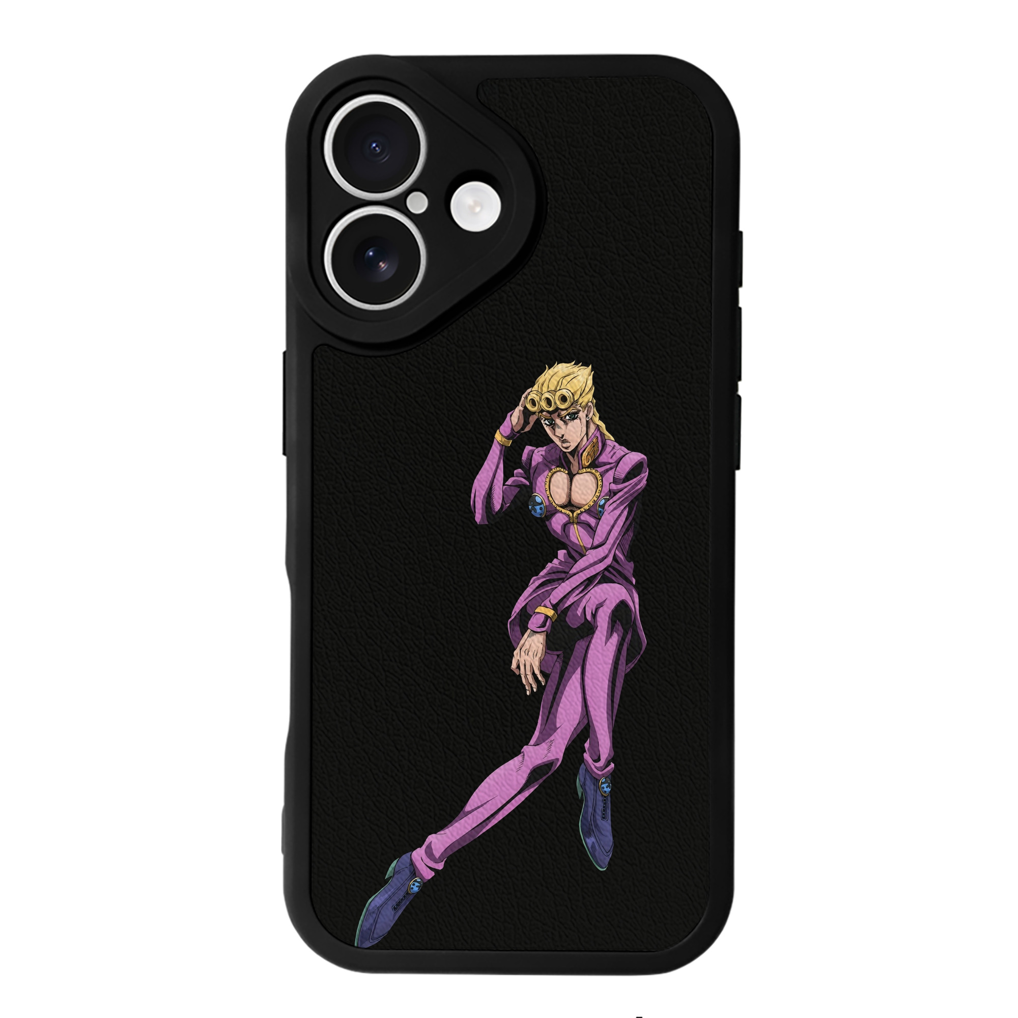 （画像用） ジョジョの奇妙な冒険 ジョルノ?ジョバァーナ JoJo's Bizarre Adventure Giorno Giovanna 【iPhone 16シリーズ対応】シリコンスマホケース（レザー調） 材質：シリコン
